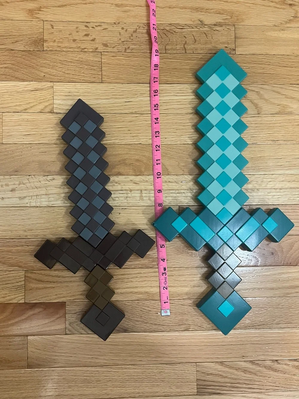 Official Minecraft Steve Costume set with mask and diamond swords - child size